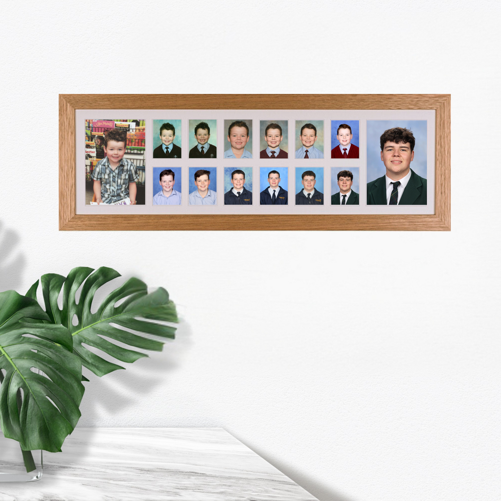 Large Landscape (with Pre-School) School Years Photo Frame - OAK