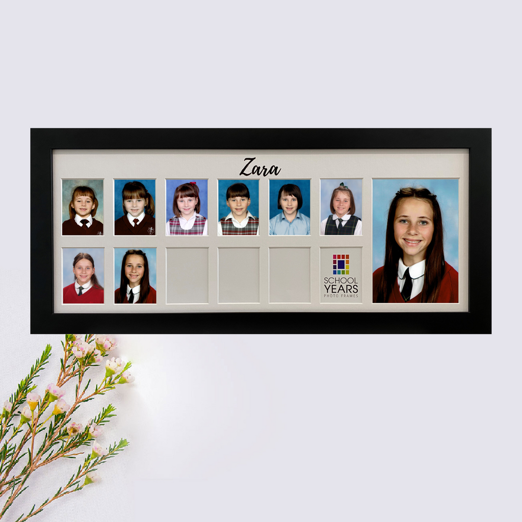 Personalised Large Landscape School Years Photo Frame - BLACK