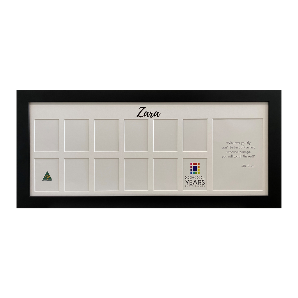 Personalised Large Landscape School Years Photo Frame - BLACK