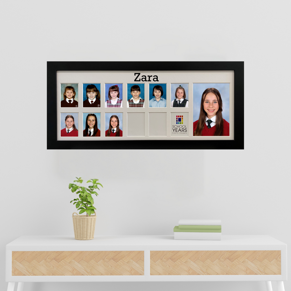 Personalised Large Landscape School Years Photo Frame - BLACK