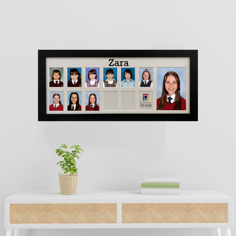 Personalised Large Landscape School Years Photo Frame - BLACK