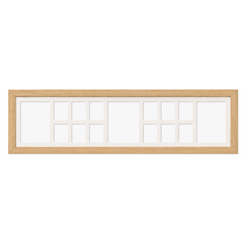 Oak Large Landscape School Years Photo Frame Milestone Edition featuring Pre-School, Primary Graduation and Year 12 Graduation portraits