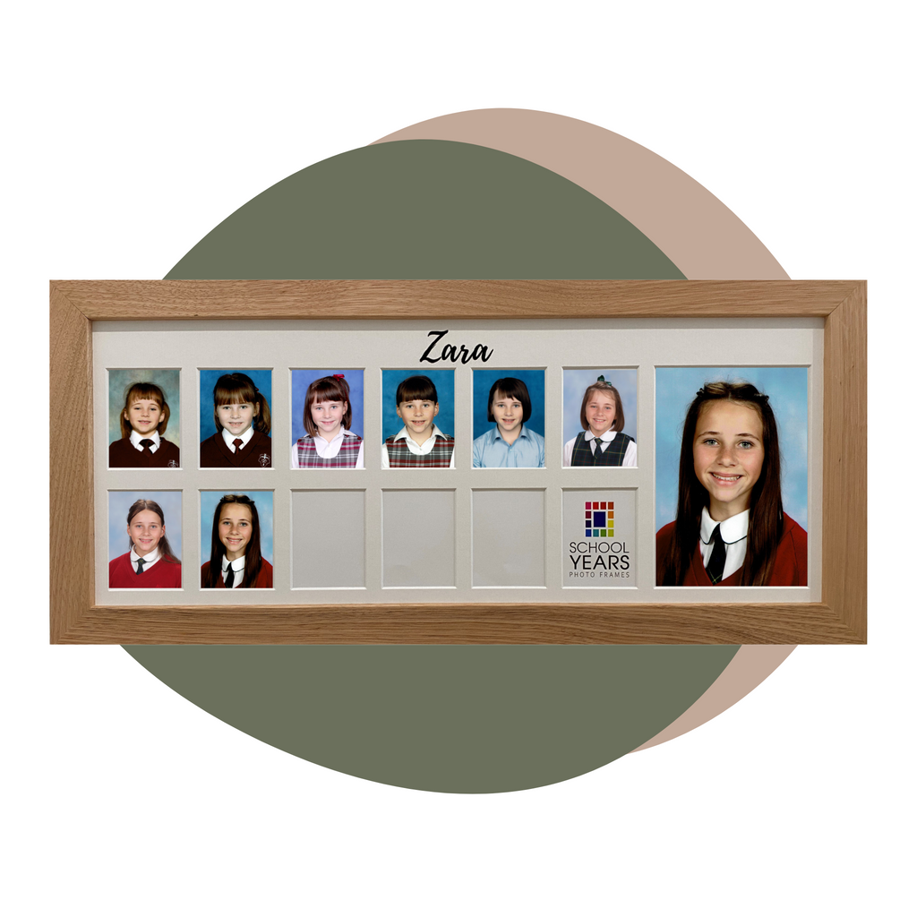 Personalised Large Landscape School Years Photo Frame - OAK