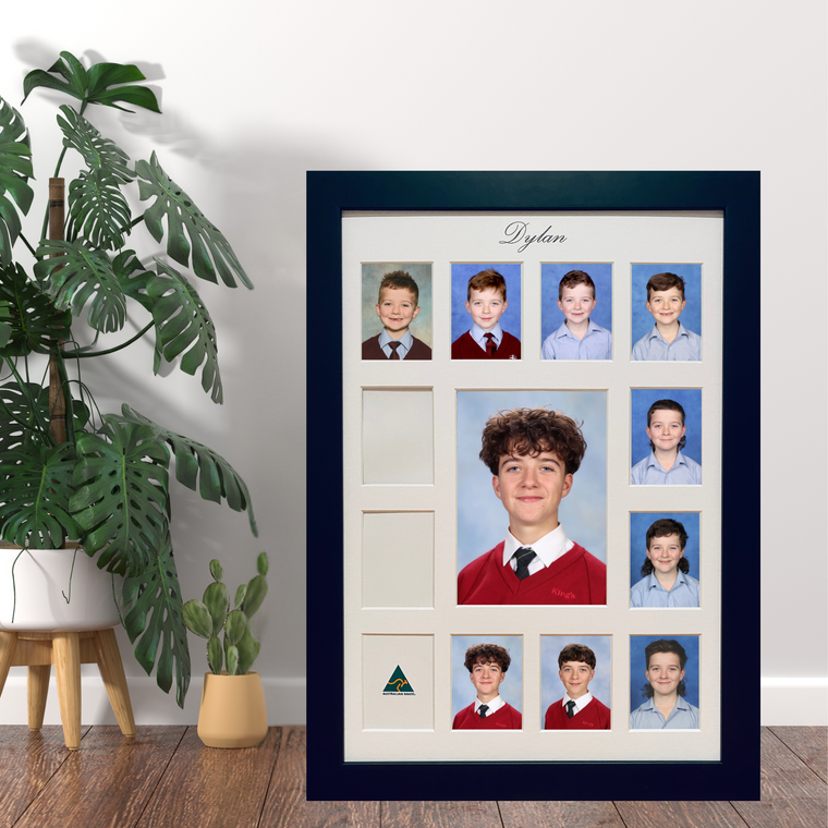 Personalised Large School Years Photo Frame - BLACK