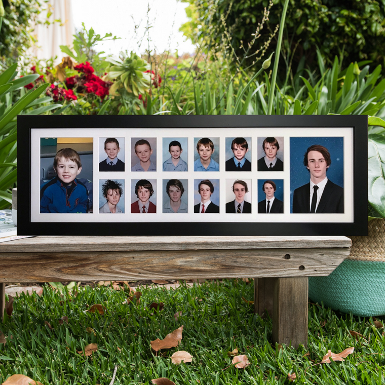 Large Landscape (with Pre-School) School Years Photo Frame - BLACK