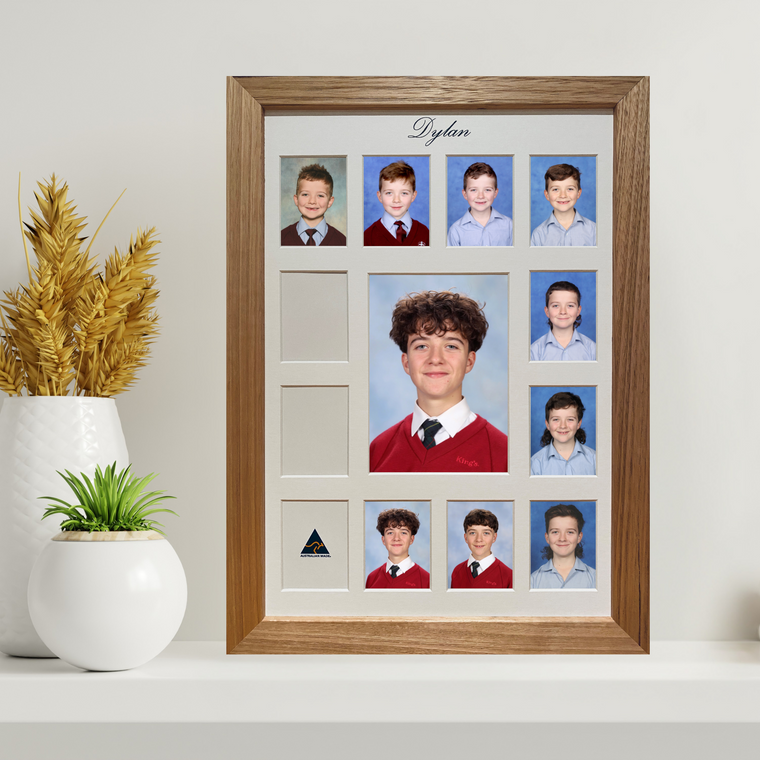Personalised Large School Years Photo Frame - OAK