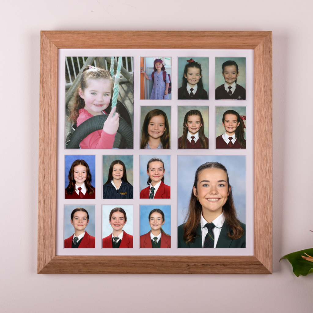 Large (with Pre-School) School Years Photo Frame - OAK