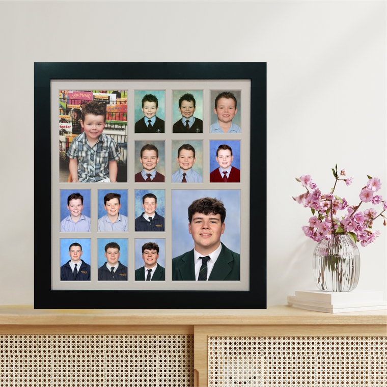Large (with Pre-School) School Years Photo Frame - BLACK