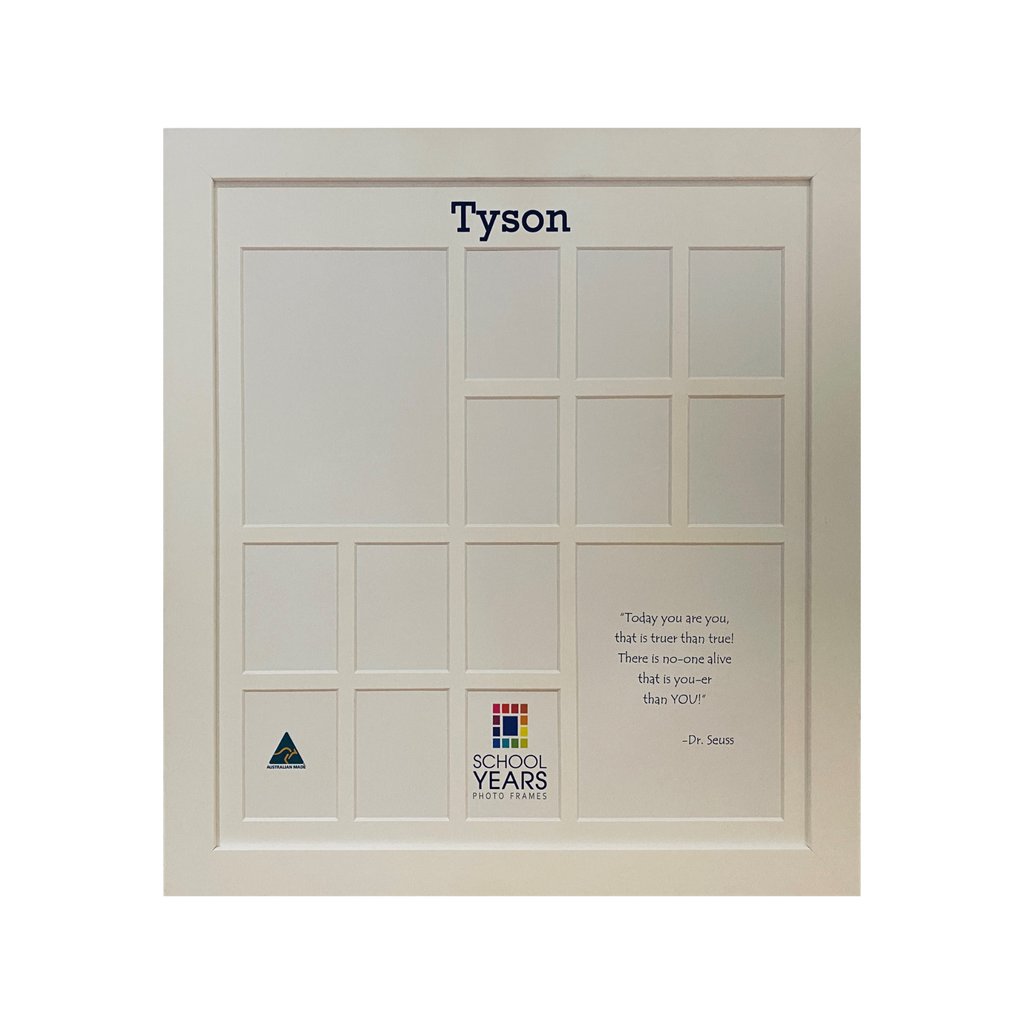 Personalised Large School Years Photo Frame (with Pre-School) - WHITE