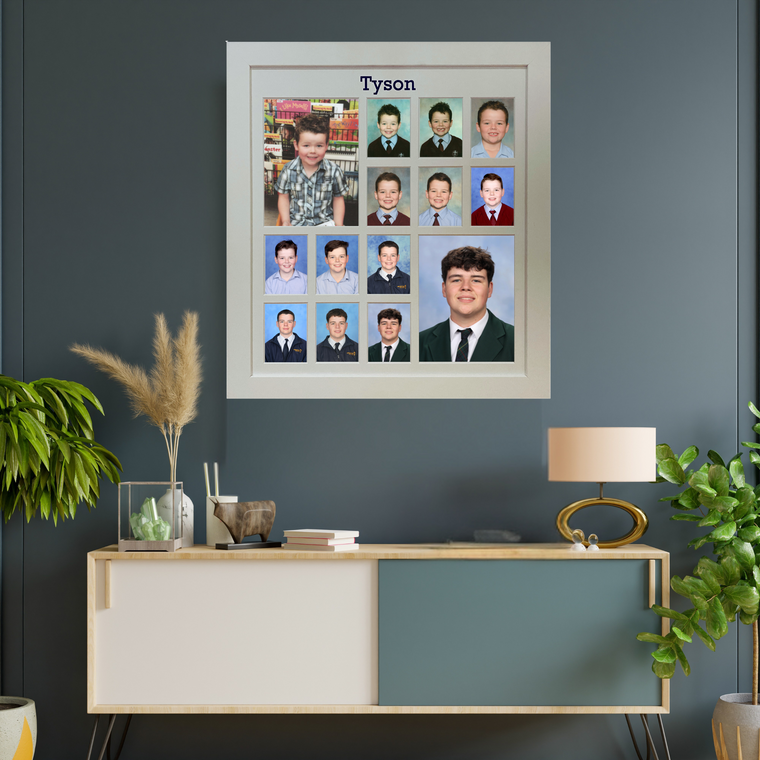 Personalised Large School Years Photo Frame (with Pre-School) - WHITE