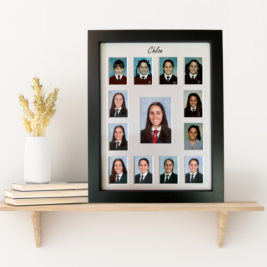 Personalised Signature Small School Years Photo Frame - BLACK