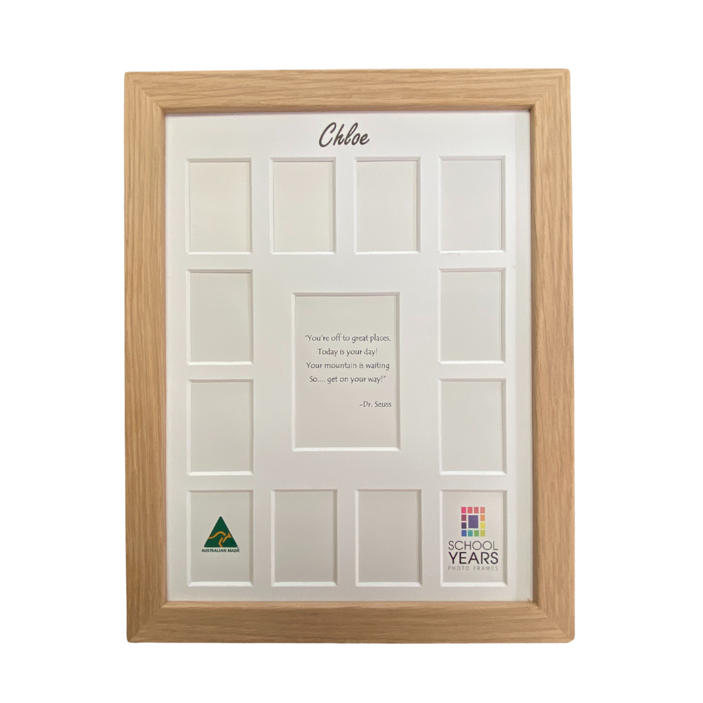 Personalised Signature Small School Years Photo Frame - OAK
