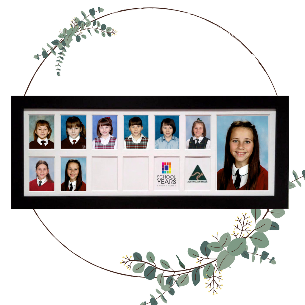 Large Landscape School Years Photo Frame - BLACK