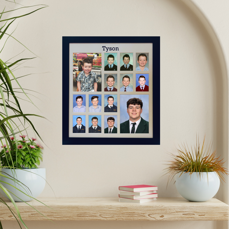 Personalised Large School Years Photo Frame (with Pre-School) - BLACK