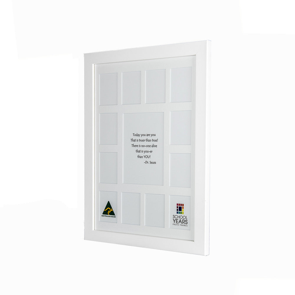 White Large School Years Photo Frame displaying school photos from Reception to Year 12