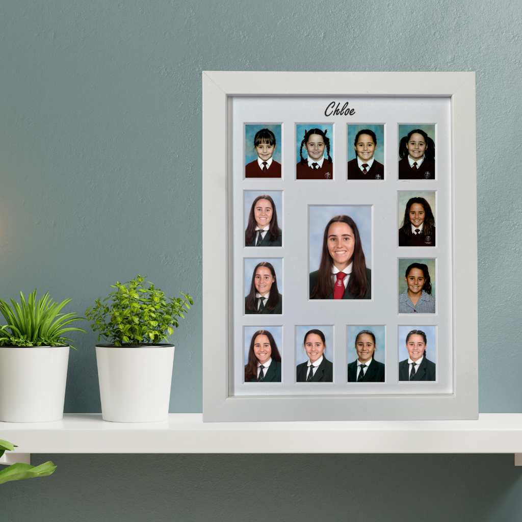 Personalised Signature Small School Years Photo Frame - WHITE