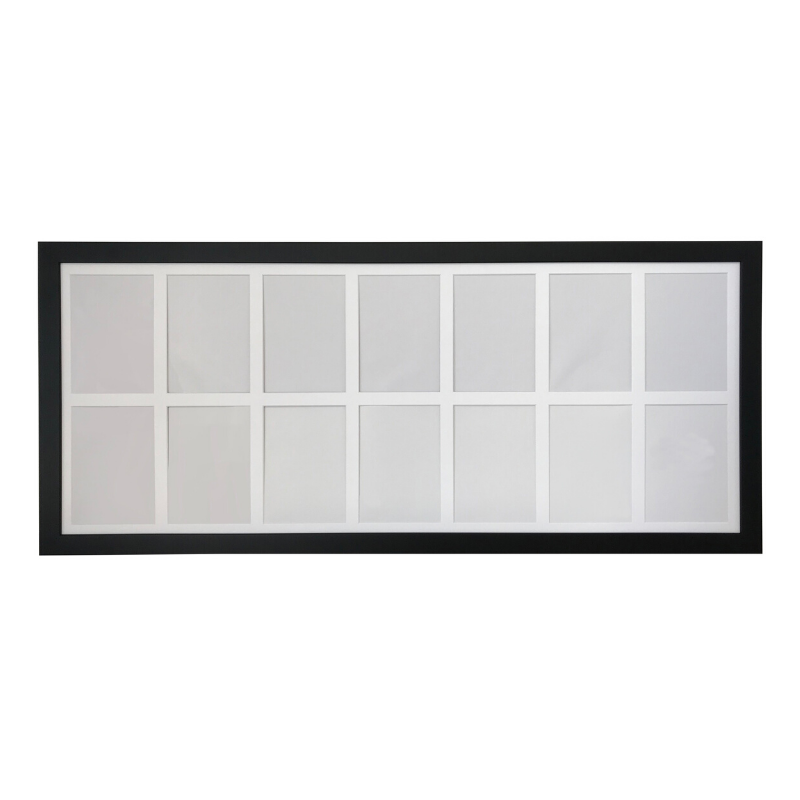 Black Gallery School Years Photo Frame displaying 14 standard 5x7 inch (13x18cm) school photos