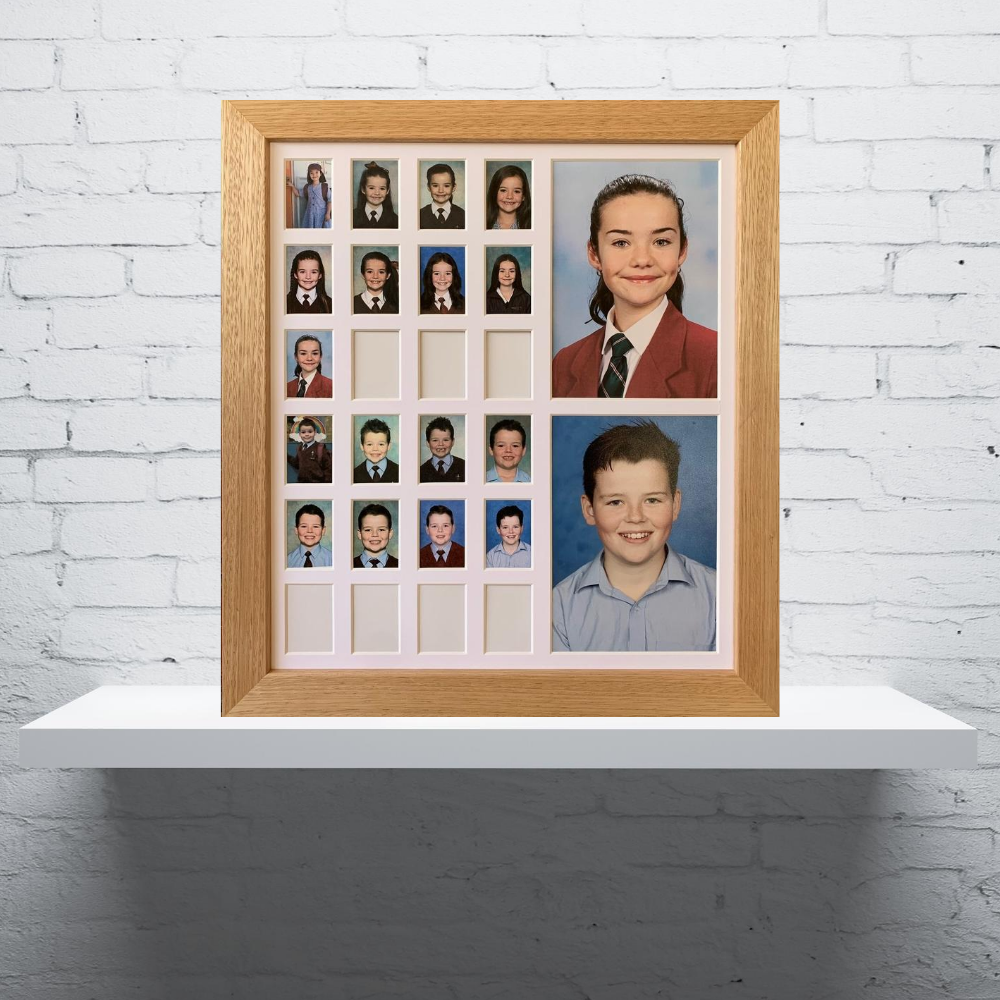 Imperfect Small Double School Years Frame - Oak
