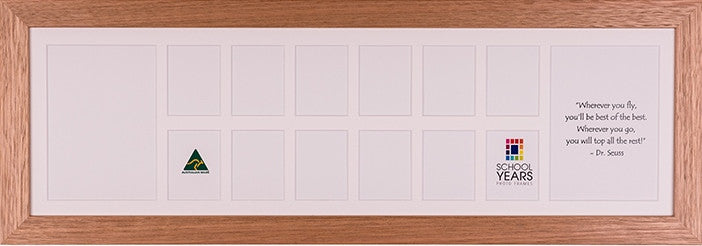 Oak Large Landscape School Years Photo Frame with large feature portraits for Pre-School and Year 12 graduation