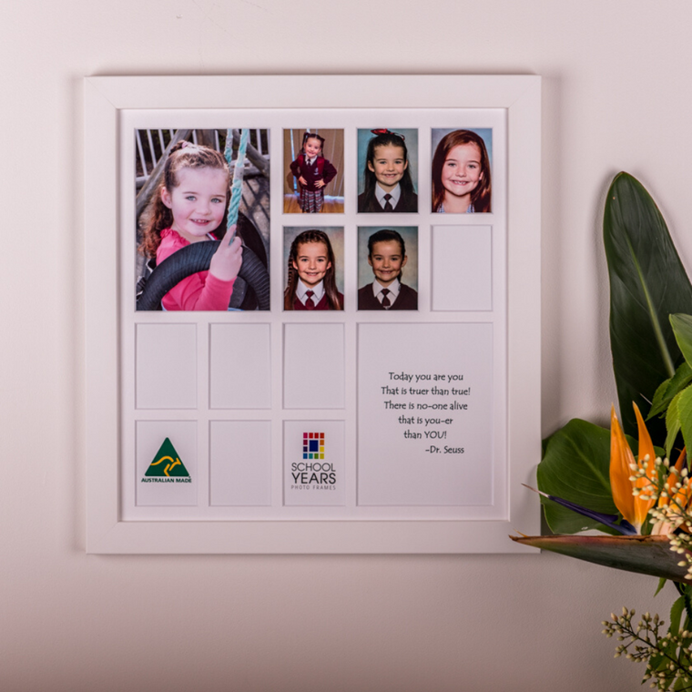 Large (with Pre-School )School Years Photo Frame - WHITE